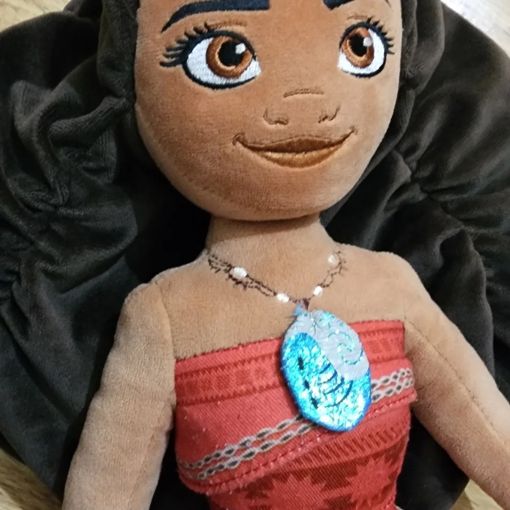 Moana Plush Doll with Brown Hair and Red Dress - Picture 3 of 4